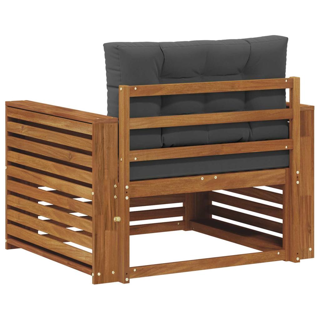 Outdoor Sofa Set Solid Acacia Wood and Polyester