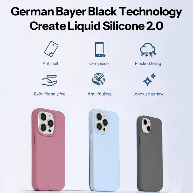 Flüssigsilikonhülle Schutz Für iPhone 15 14 13 12 11 Pro Max Plus Mini Weich Luxus Schutz Handyzubehör 7 8 XS XR X