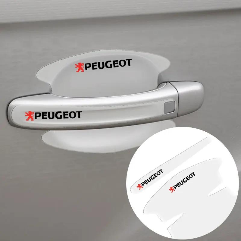 2026 Hot Car Sticker 8pcs New Car Door Handle Bowl Protection Transparent Anti-scratch Decals For Peugeot 308 408 508 RCZ 208 30