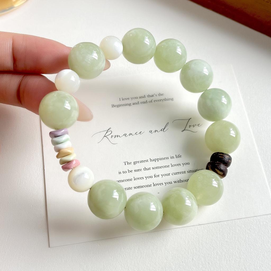 Green grape milk jade bracelet for girls, summer fresh and simple, single-loop niche light luxury high-end feel bracelet gift