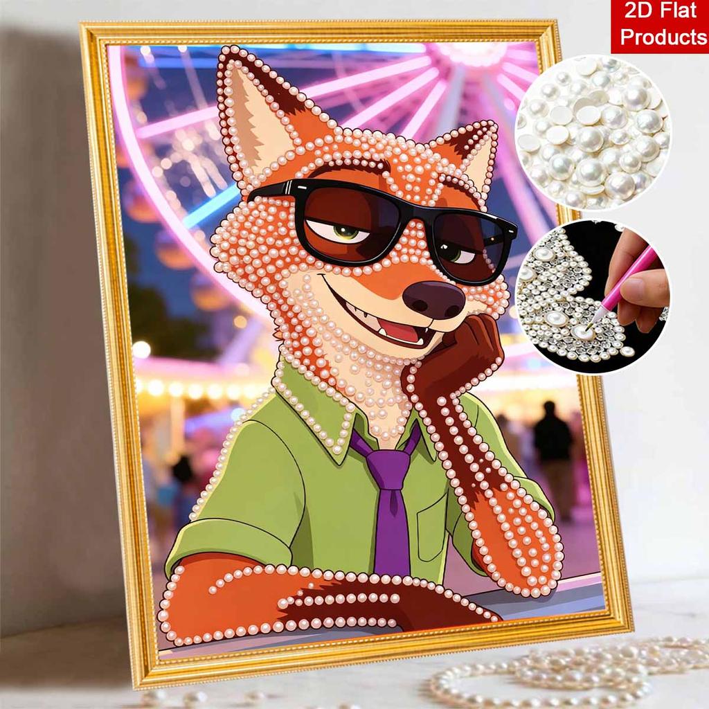 Disney Pearl Painting DIY Zootopia Nickelodeon Party King Pearl Art Painting Pearl Gem Painting, Home Wall Decoration Crafts