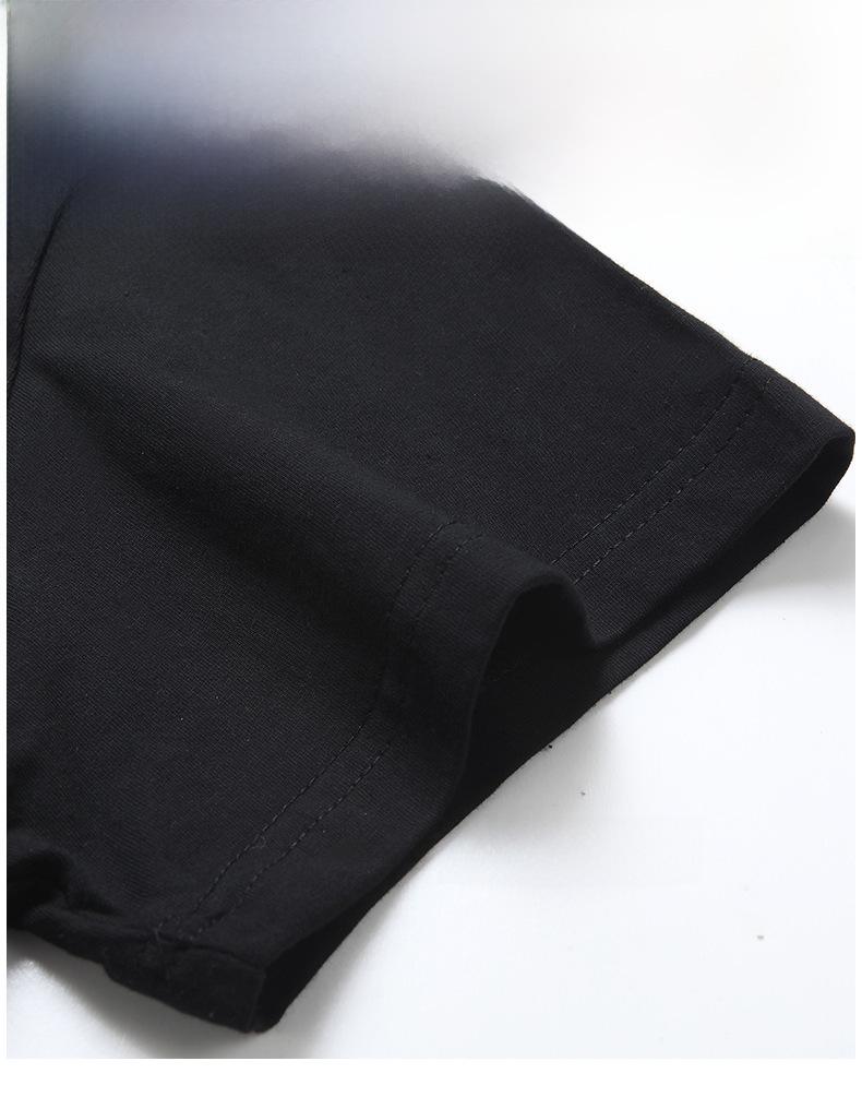 Pánské trendy bavlněné tričko volného střihu s potiskem - Krátký rukáv