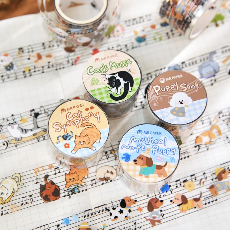 30mm * 2m Cute Pet Score Series Kawaii Cartoon Handbook Decorative Material PET Masking Tape DIY Diary Scrapbook Supplies