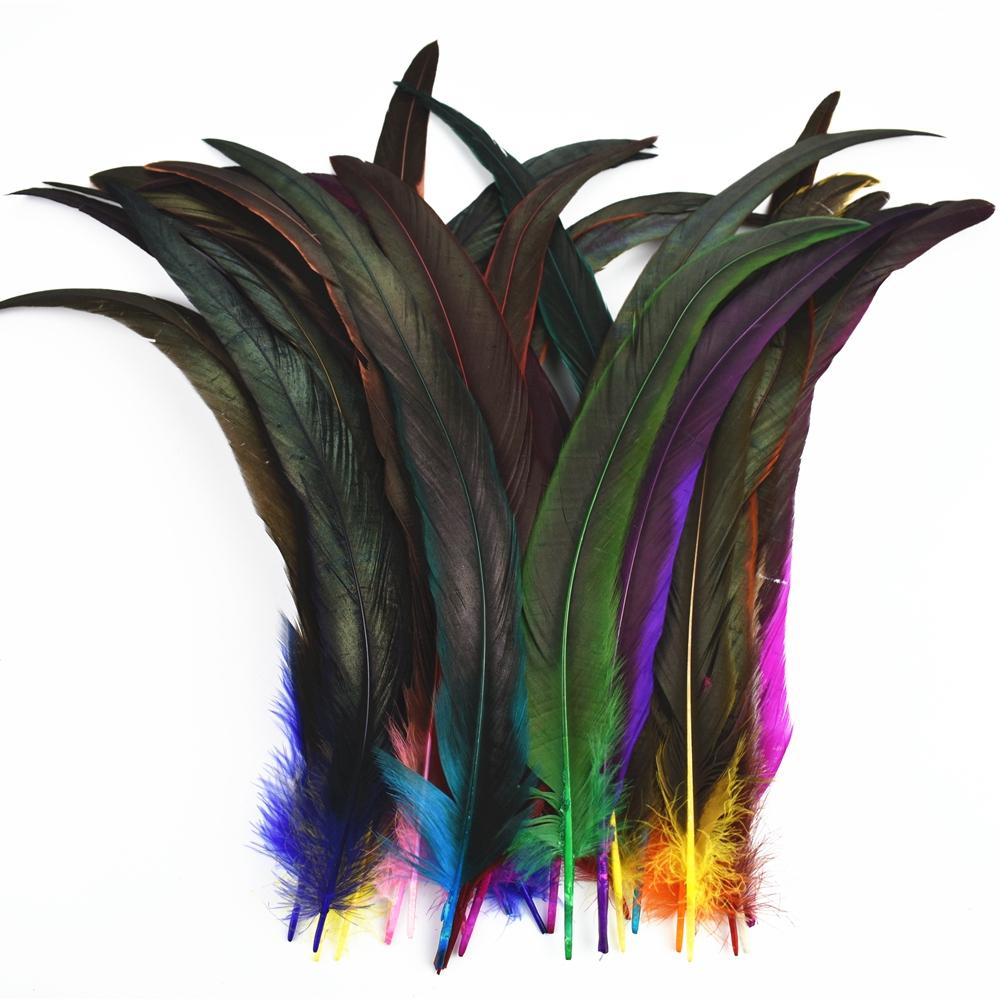100Pcs Natural Rooster Feathers for Decoration 25-35cm 10-12" Chicken Pheasant Carnival Handicraft Accessories Decor For Clothes