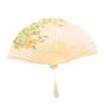 Silk Material Vintage Silk Folding Fan Bamboo Frame Dance Fan Elegant Hand Fan  Dance Performance