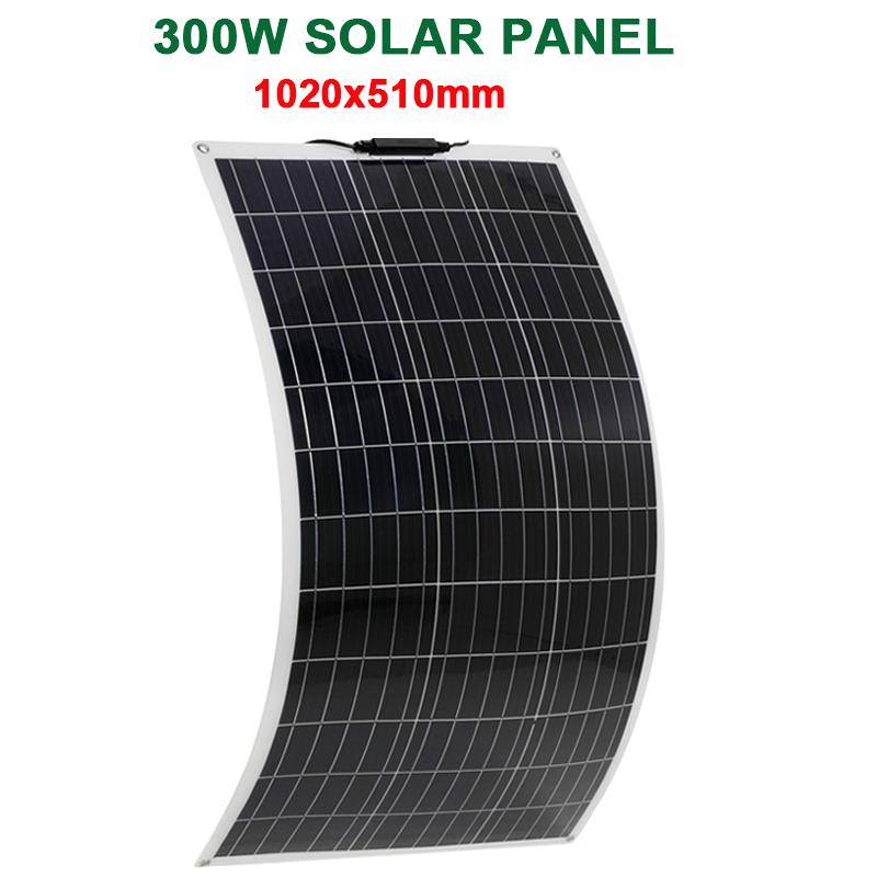 

600 Вт 300 Вт комплект солнечных панелей 18 В ПЭТ гибкая солнечная батарея зарядное устройство для кемпинга на открытом воздухе автодома автомобиля RV лодки яхты