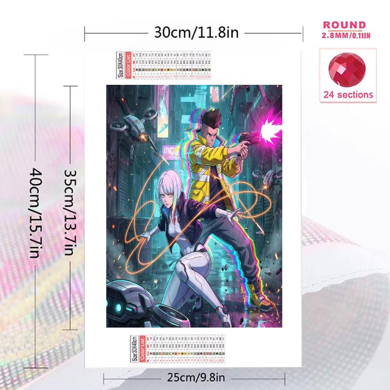 Cyberpunk Edgerunners 100% Round Full Drill 5D DIY Diamond Painting Embroidery Cross Stitch Rhinestone Décor