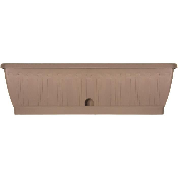 Jardiniere - GARDEN ID Terraflor - Taupe 60 cm - Solidité - Réserve d'eau - Recyclé & 100% recyclable - Volume pour plantes.