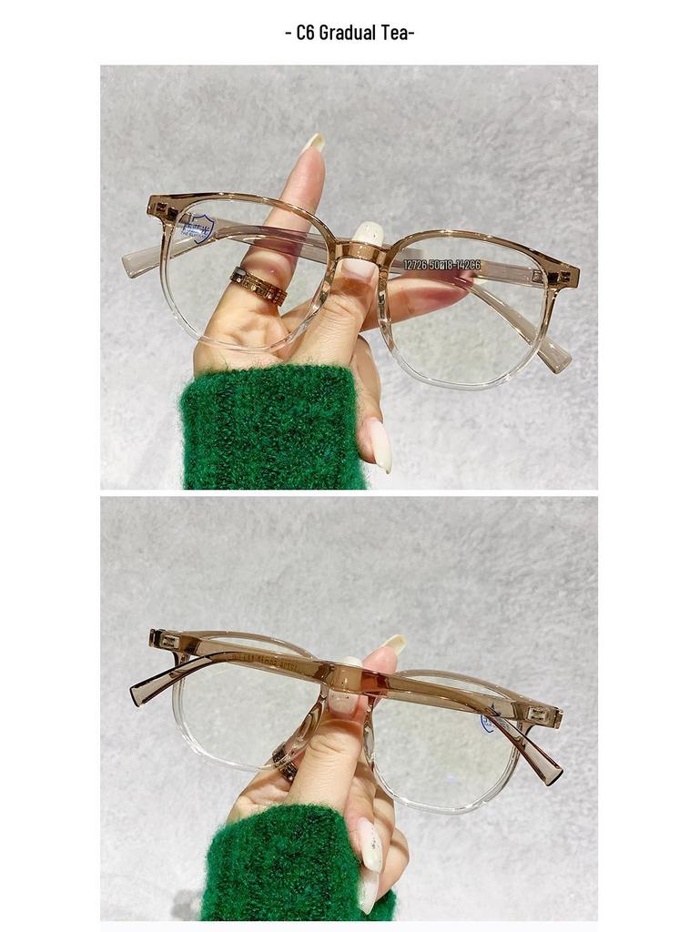 Gradient TR90 Retro Polygon Student Myopia Eyeglass Frames - Ultralight Fashion Glasses