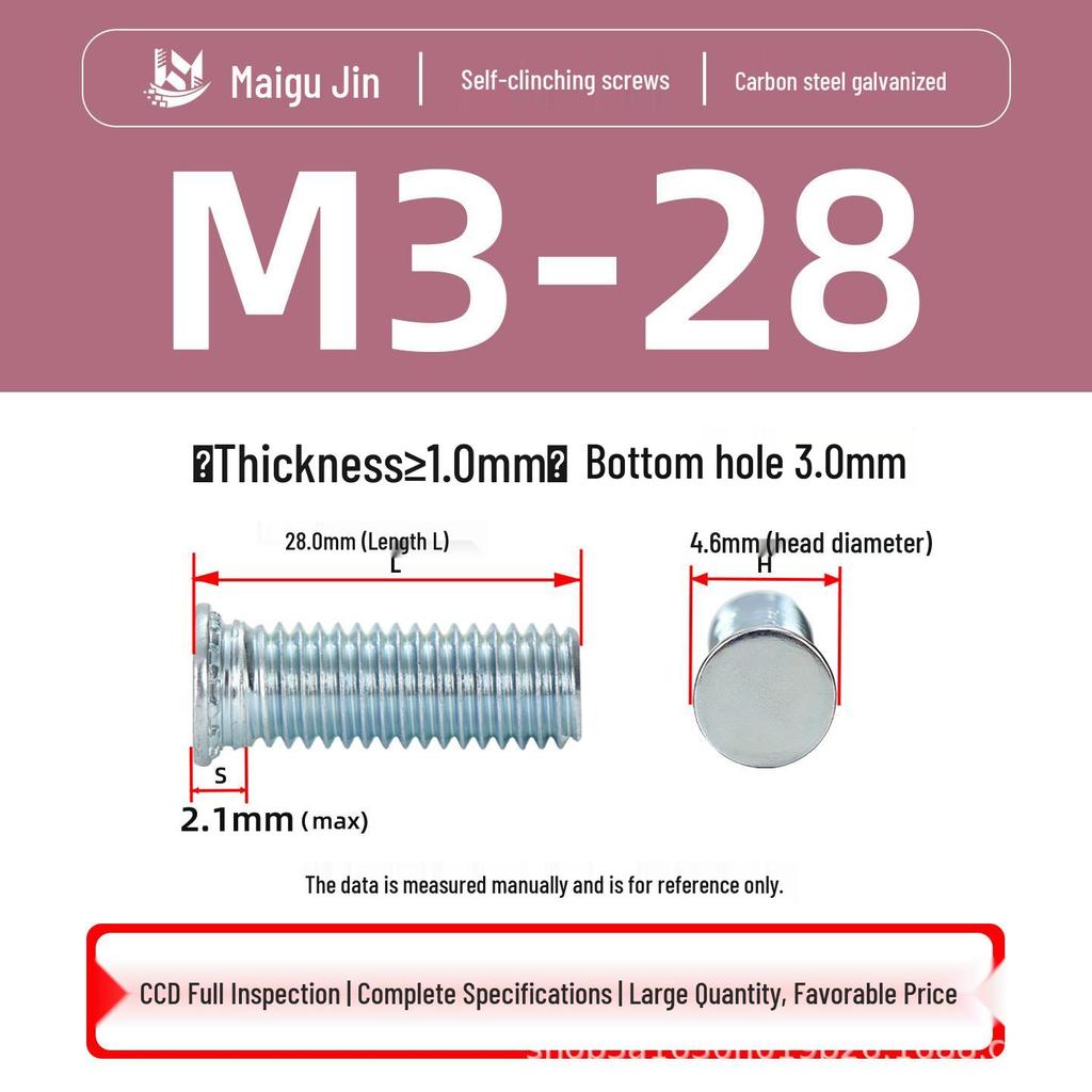 Flat Head Carbon Steel Galvanized Rivet Nuts FH-M2 to M10 - Free Shipping
