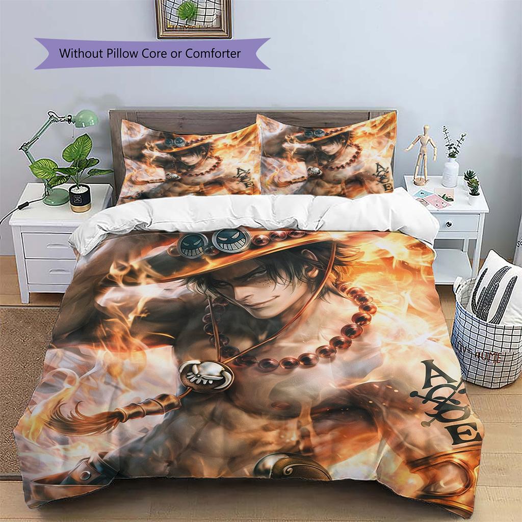 Cartoon Pattern Bedding Quilt Set Quilt Cover Pillowcase Home Decoration Birthday Gift (1 * Duvet Cover + 2 * Pillowcase, Without Core)