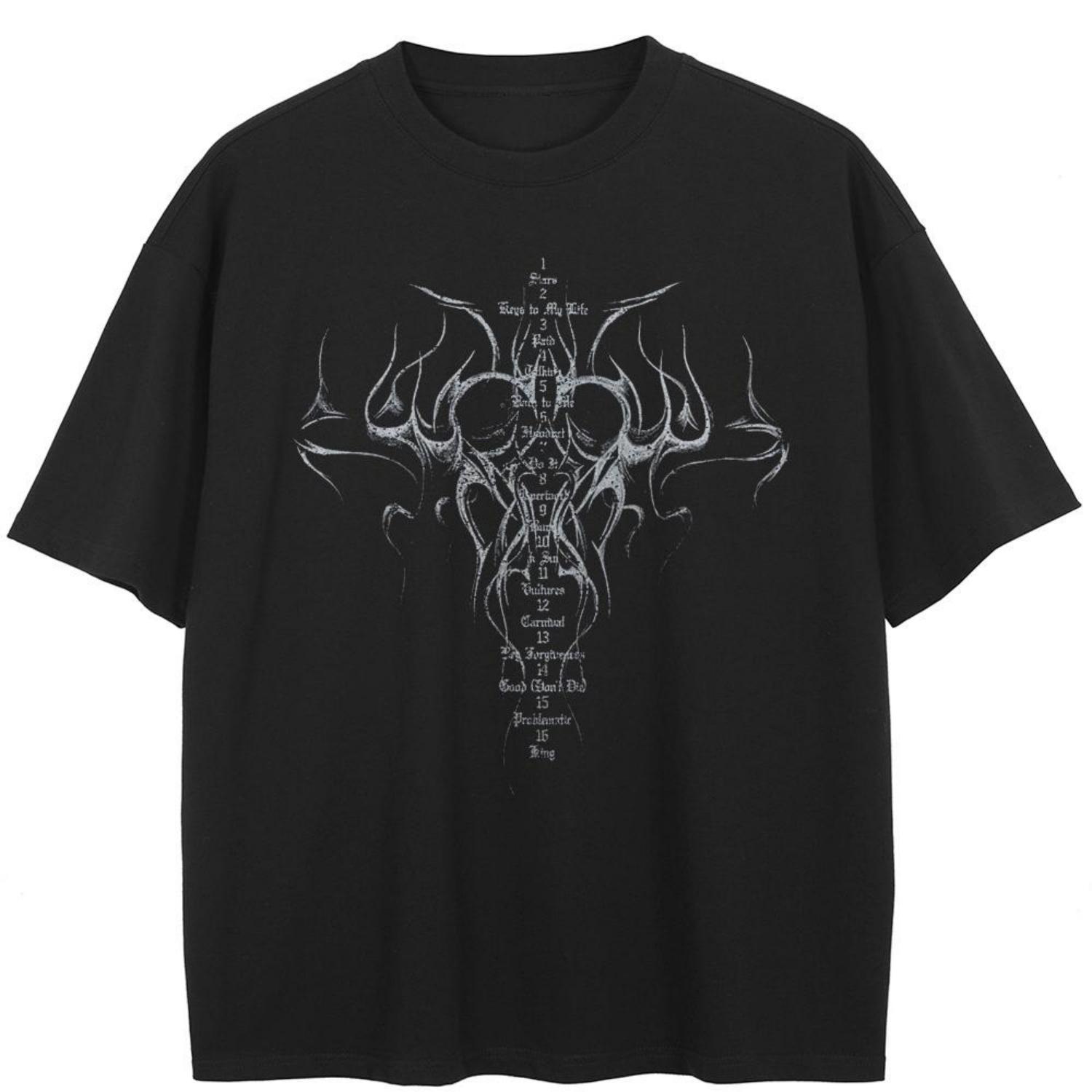 

Streetwear Special Graphic Black T-Shirt Cotton Unisex Tops Tees Summer Short Sleeves T Shirt XXXXXL чорний