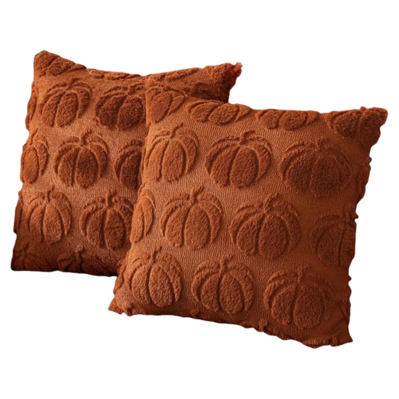 

Fall Decorative Throw Pillow Case Set of 2 Soft Plush Couch Cushions for Living Room Comfort Decoration 17.72x17.72inch коричневий
