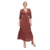 Lovedrobe Womens/Ladies Gingham V Neck 3/4 Sleeve Midi Dress