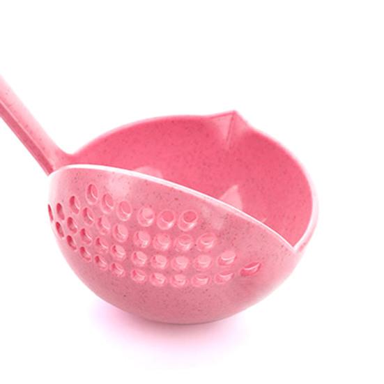 4 Stück 2-in-1 Schaumlöffel mit langem Griff Weizensuppenlöffel mit Sieb Haushalts-Ablöffel zum Abtropfen und Servieren