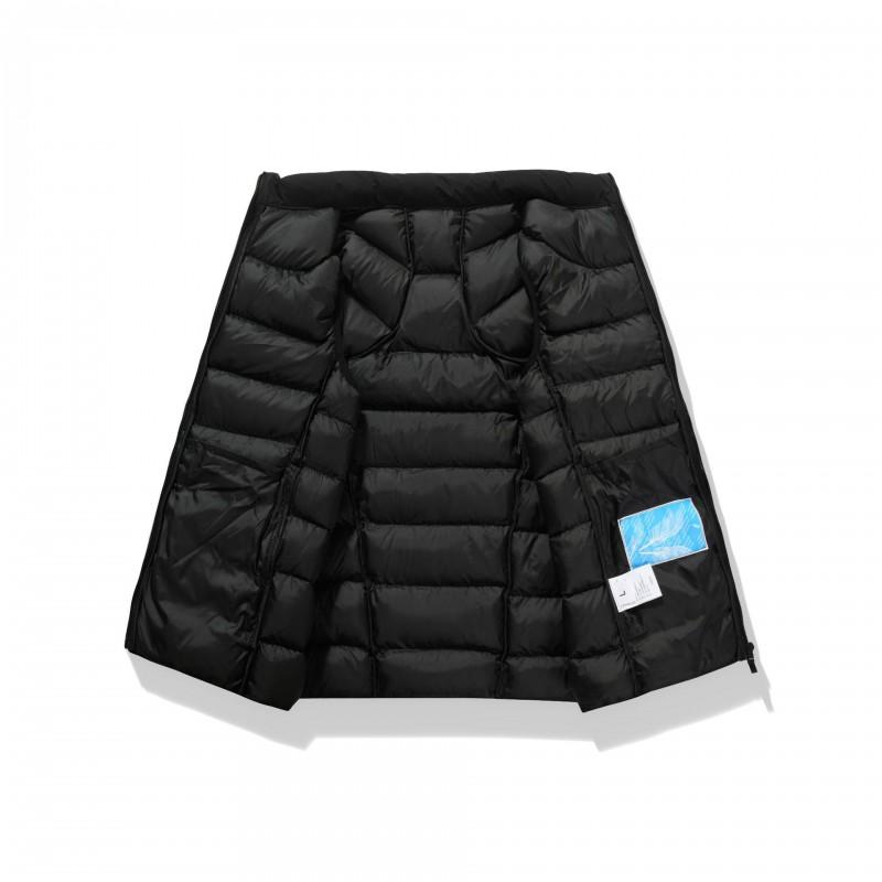 Mens Oversized Lightweight Winter Vest With Stand Collar Warm Sleeveless Outerwear Black Casual
