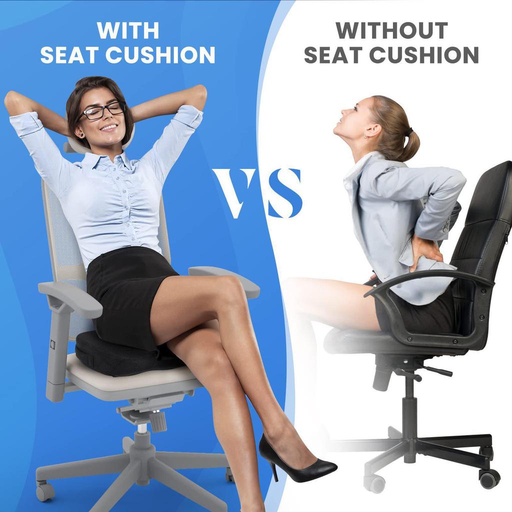 Breathable Memory Foam Lumbar Support Cushion for Office, Car, or Student Chair