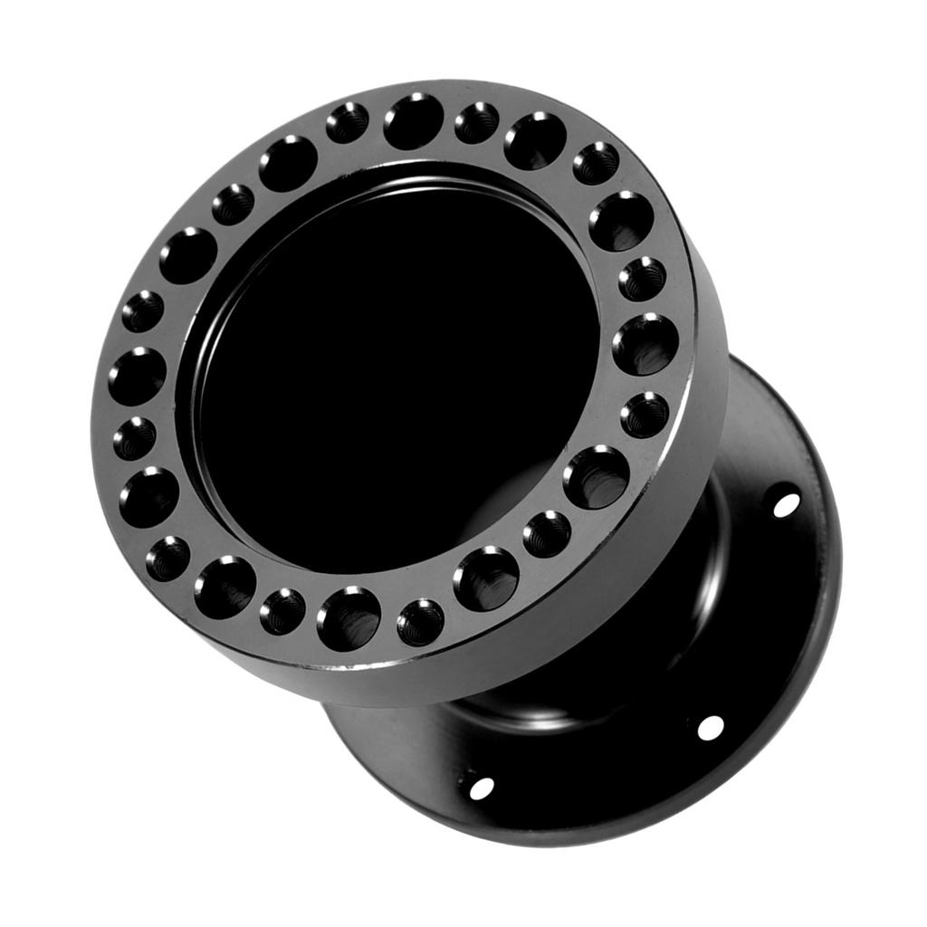 3inch Universal Car Steering Wheel Hub Aluminum Spacer Steering Wheel Hub Adapter Kit (Black)