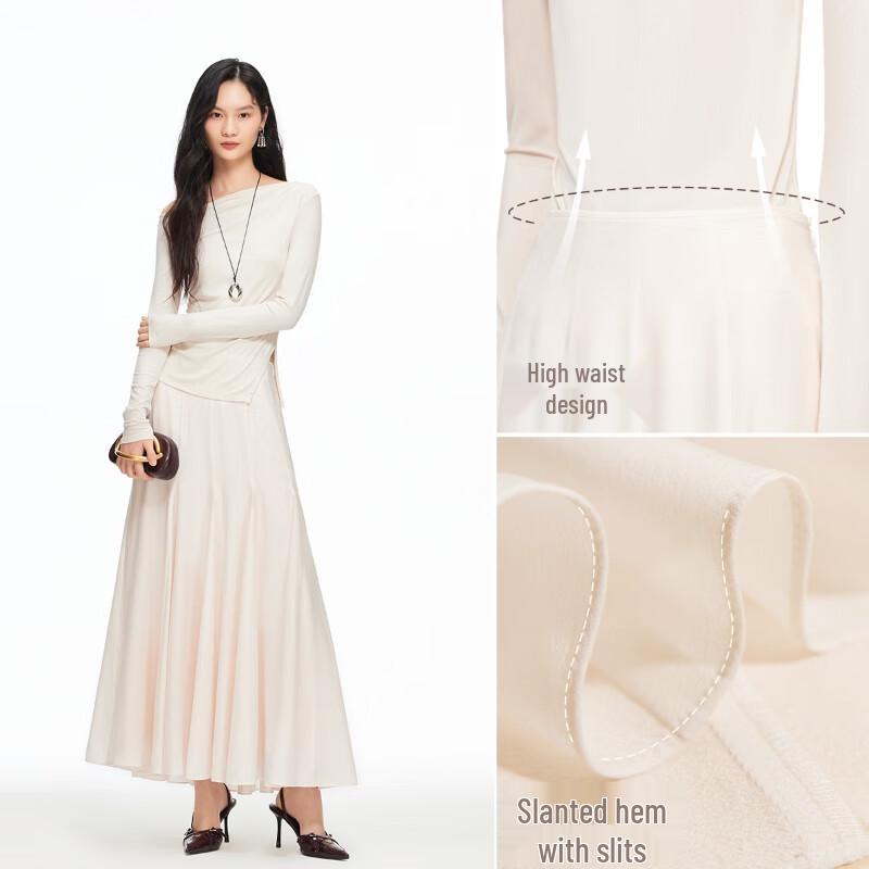 VEROMODA A-Line Zipper High-Waist Long Skirt