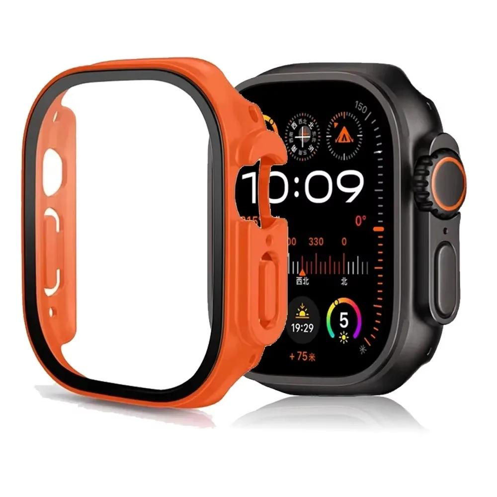 Tempered Glass+Cover For Apple Watch Ultra 3 2 1 49mm PC Bumper Screen Protector Case for iWatch Series Ultra 3 49mm Accessories