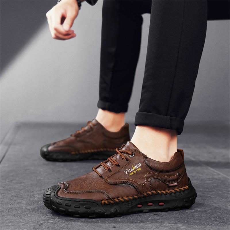 39-48 Scarpe Casual da Uomo in Pelle Fatte a Mano Morbide Scarpe da Lavoro Stivaletti alla Caviglia in Pelle Taglia Grande Mocassini da Guida Scarpe