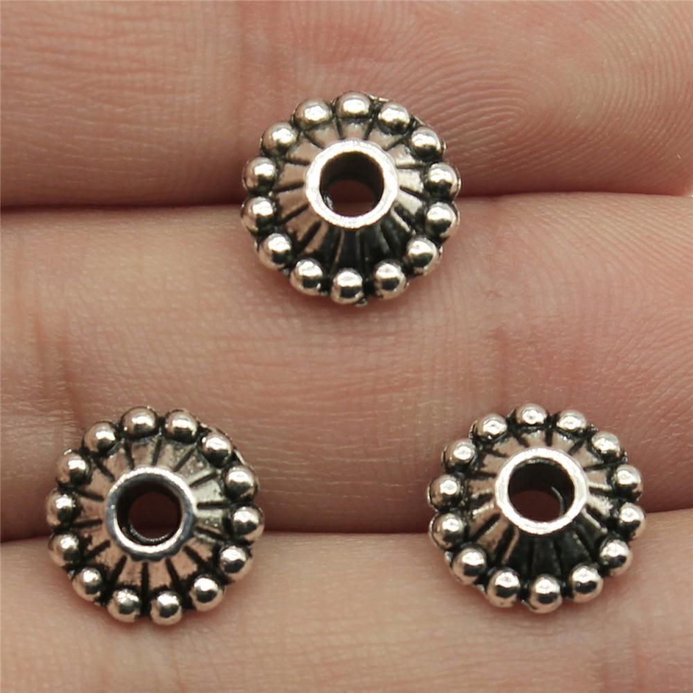 10pcs Spacers Beads Small Hole Beads For Jewelry Making Antique Silver Color DIY Crafts Making Findings Handmade Jewelry