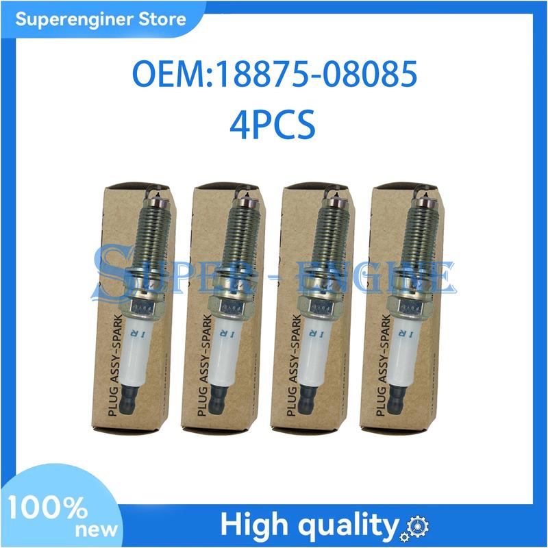 4PCS Brand New SPARK PLUG ASSY 18875-08085 1887508085 Fit For HYUNDAI AVANTE KIA K5 20