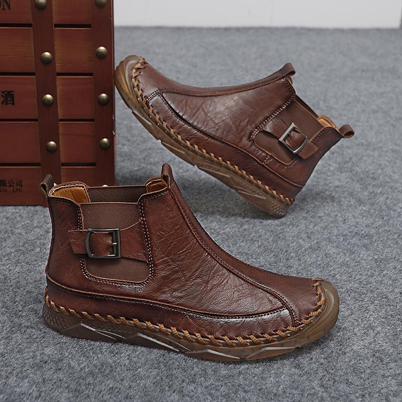 

Мужские кожаные ботинки Высокие Повседневная обувь Кроссовки 39-46 39 коричневый