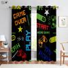 Cool Game Controller Printed Curtains Suitable For Children's Room Bedroom Game Room E-Sports Room Decorative Curtains 2 Pieces