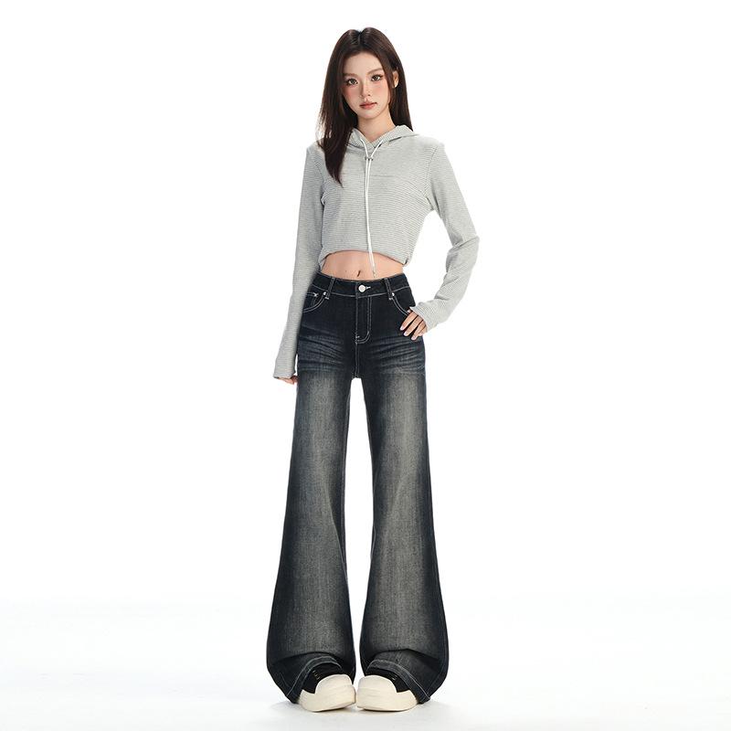 

Women s 2025 Low Waist Retro Flare Jeans: Distressed, Slimming & Versatile S