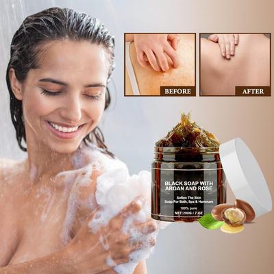 Morocco Black Soap With Argan And Rose, Zawina Moroccan Black Soap, Zawina Morocco Body Scrub, Zawina Morocco Black Beldi Soap