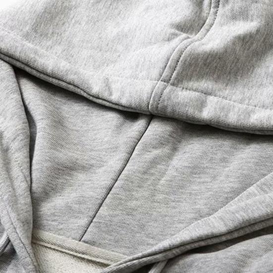 Frühlings- und Herbstmantel für Herren, mit Kapuze, Kordelzug, Reißverschluss, einfarbig, elastische Bündchen, lockerer Sportmantel, dicke Plüsch-Oberbekleidung für verschiedene Anlässe