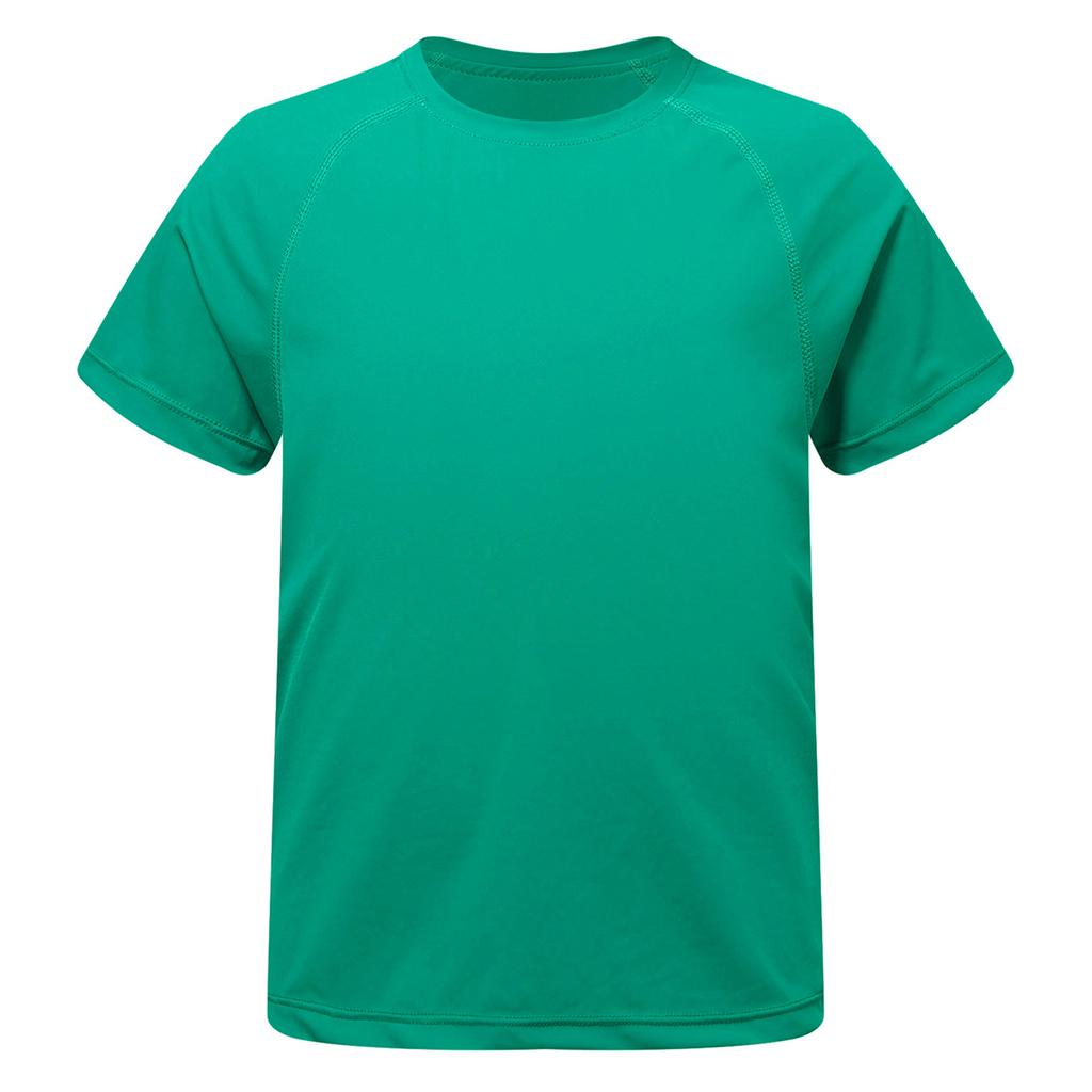 Girls Sports Top Quick Drying Fabric Solid Color Short Sleeve Round Neck Athletic Shirt