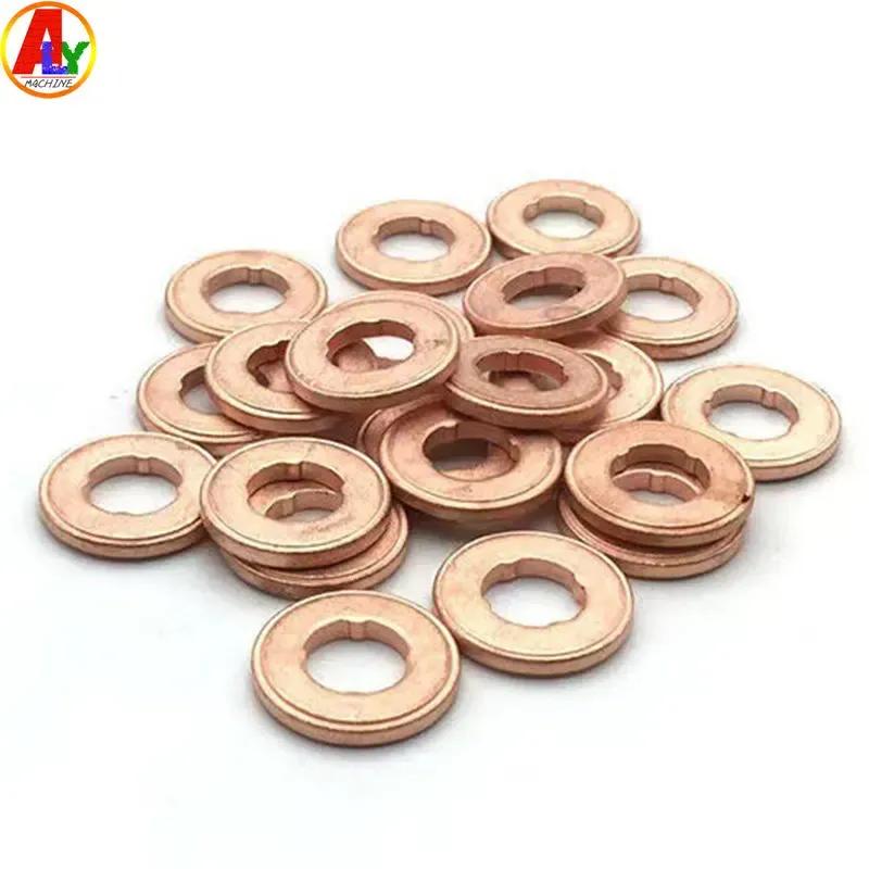 Free Ship! ALYTEST 50PCS 7x15mm Common Rail Injector Nozzle Copper Pad Gasket for Diesel  Sealing Repair Tool Parts