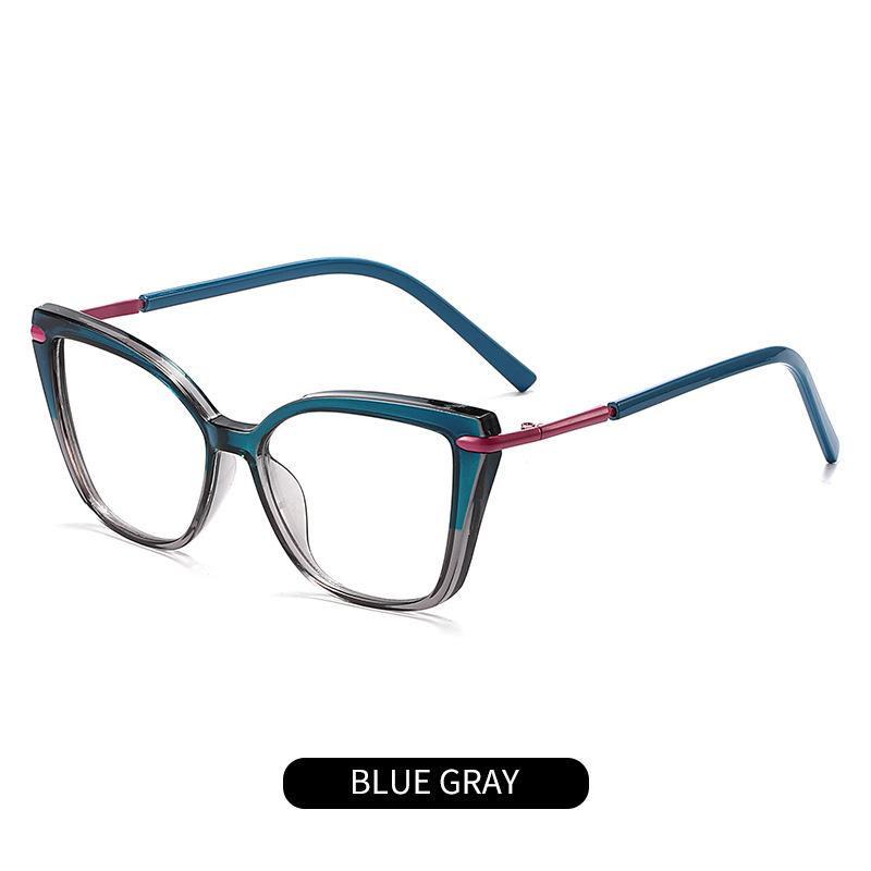 European and American Cat Eye Flat Glasses Women's Fashion Trend Retro Personality Advanced Sense Thin Color Anti-blue Light Glasses