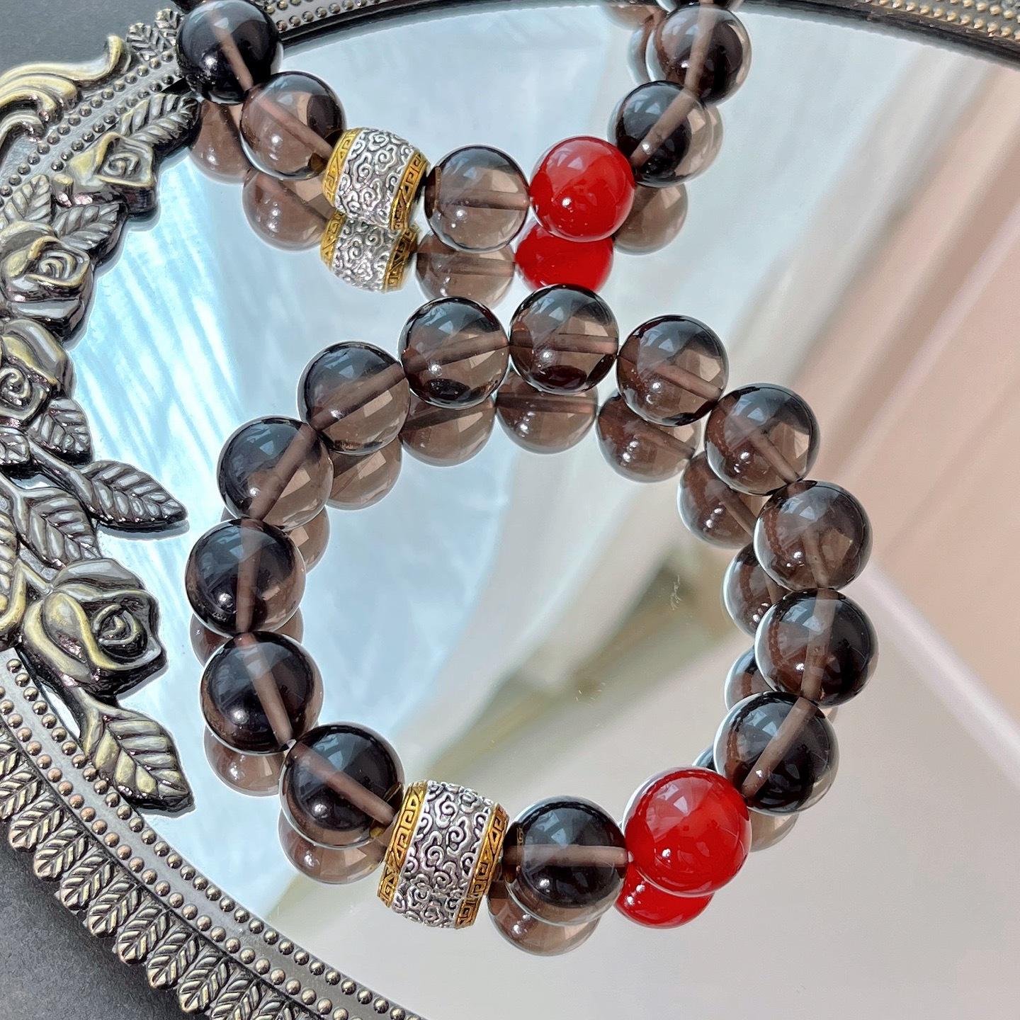 

14Mm Large Particle Ice Obsidian Bracelet Bracelet.