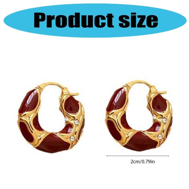 Leopard Print Hoop Earrings With Enamel Finish Fashionable Design For Women Lightweight And Allergy Resistant