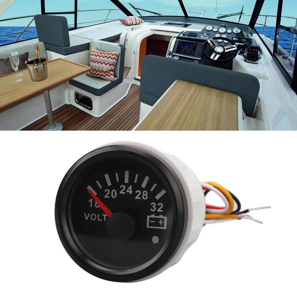 52MM Voltage Meter 9 To 32V Highly Accurate Pointer Voltmeter with Backlight For RVs Yacht Fishing Boats Ships