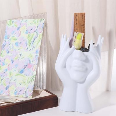 Vinyl Figure Makeup Brush Holder Multi Functional Styling Design Office Desk Pen Holder Storage Box Decorative Use