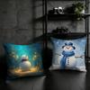 Funny Cute Snowman Cushion Cover Home Office Birthday Anniversary Gifts Soft Skin Friendly Cushion Cover