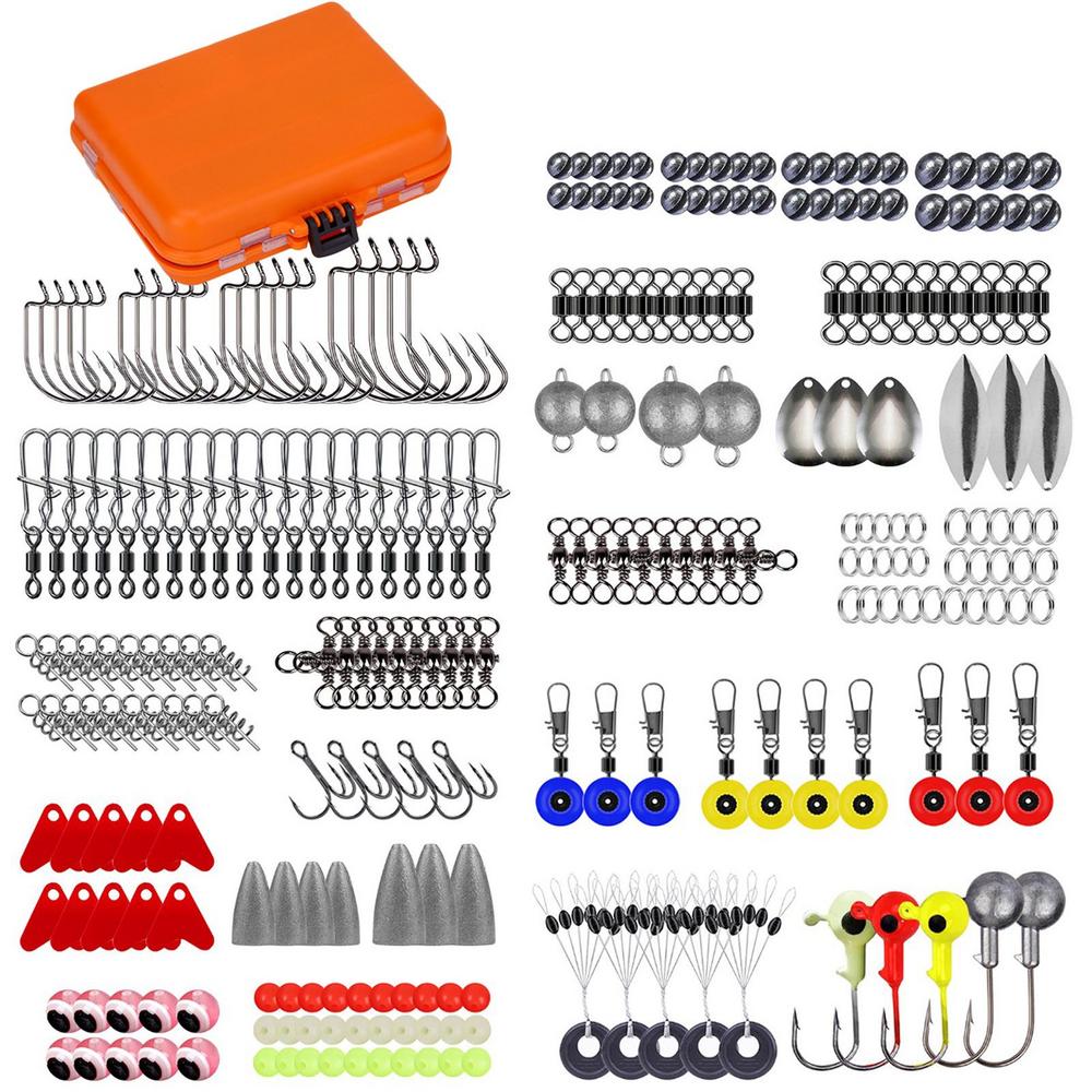 Outdoor-Angelzubehör-Set 258 Stück/Box Angelgerät enthalten Zange Haken Gewichte Bleie Wirbel Perlen Ausrüstung und Zubehör 260319