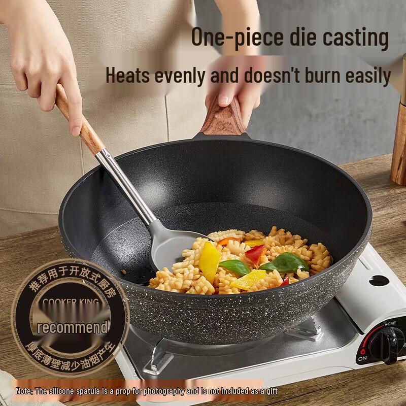 COOKER KING 30cm Non-Stick Flat Bottom Wok