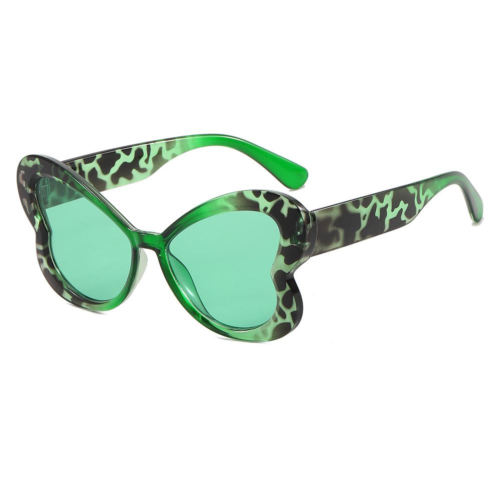 

New Retro Leopard Print Gradient Butterfly Women Sunglasses Brand Candy Color Trend Punk Design Men Casual Glasses Uv400 as picture