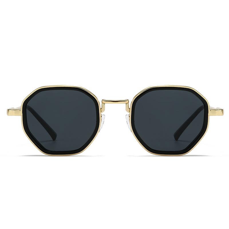 2026 New Men's Premium Polyhedron Sunglasses Retro Sunshade UV Sun Glasses Luxury Brand Designer Punk Popular Metal Eyeglasses