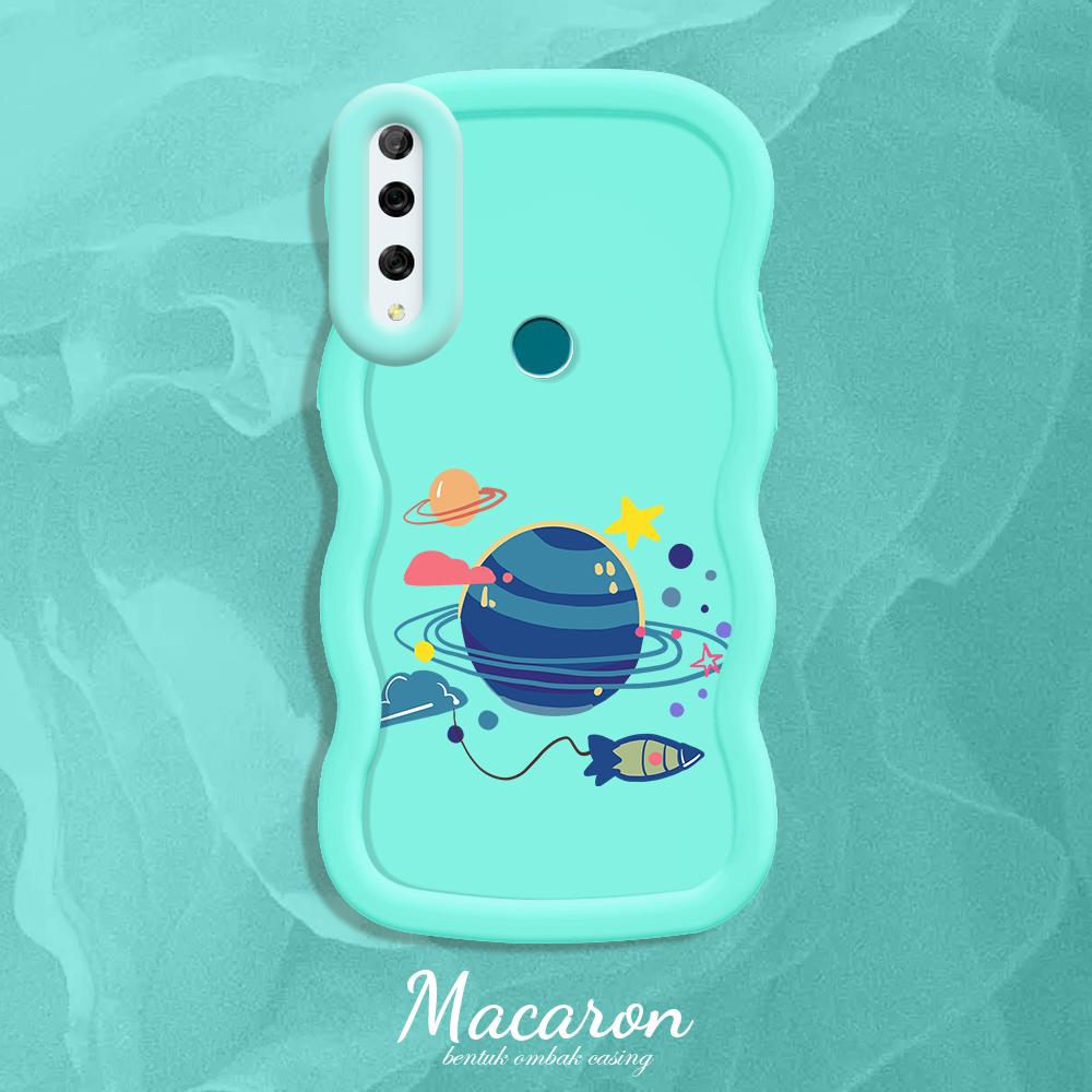 

Окрашенный узор Big Wave Edge Мягкий силиконовый материал Macaron чехол для телефона противоударный защитный резиновый чехол для iPhone Huawei Honor Infinix Tecno Infinix Smart 8 синий