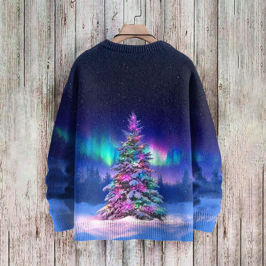 Vánoční mikiny pro ženy Pletený svetr Roztomilá košile Podzimní svetry s výstřihem