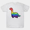 Men Black Print T-shirt Rainbow Dinosaur, Dino, Pride, Lgbtq+ No-Cut Transfer Paper Print Cotton Tshirt