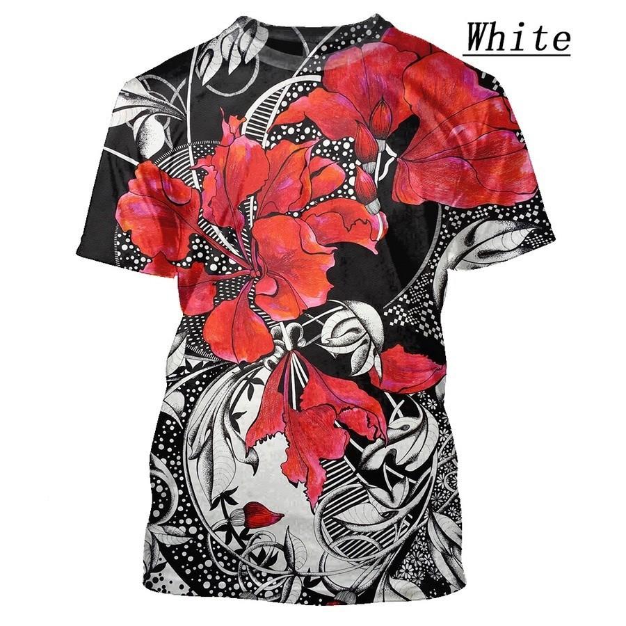 Summer Men/Women Hawaii T-Shirt Casual 3d Printing Colorful Flower Short-Sleeved Shirt XXS-6XL