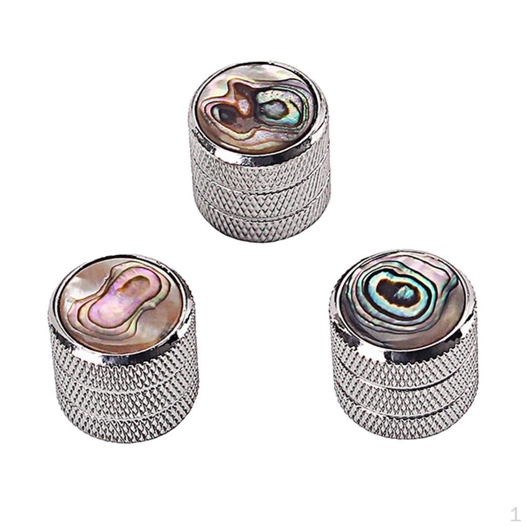 3 Piece Metal Electric Guitar Bass Dome Volume Control серебряный