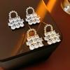Sparkle  Zircon Bag Pendant Earring for Women Light Luxury Palace Style Exquisite Drop Earrings Fashion Wedding Bride Zircon